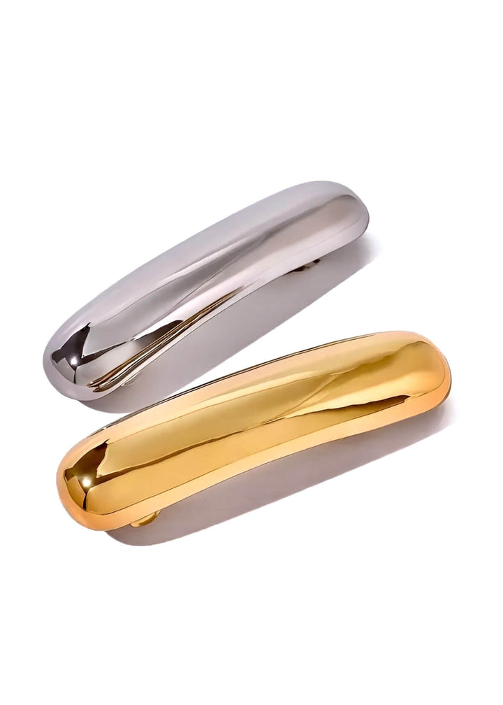 Chunky hair barrette clip in 18K gold plate, hypoallergenic and waterproof, Luvertta