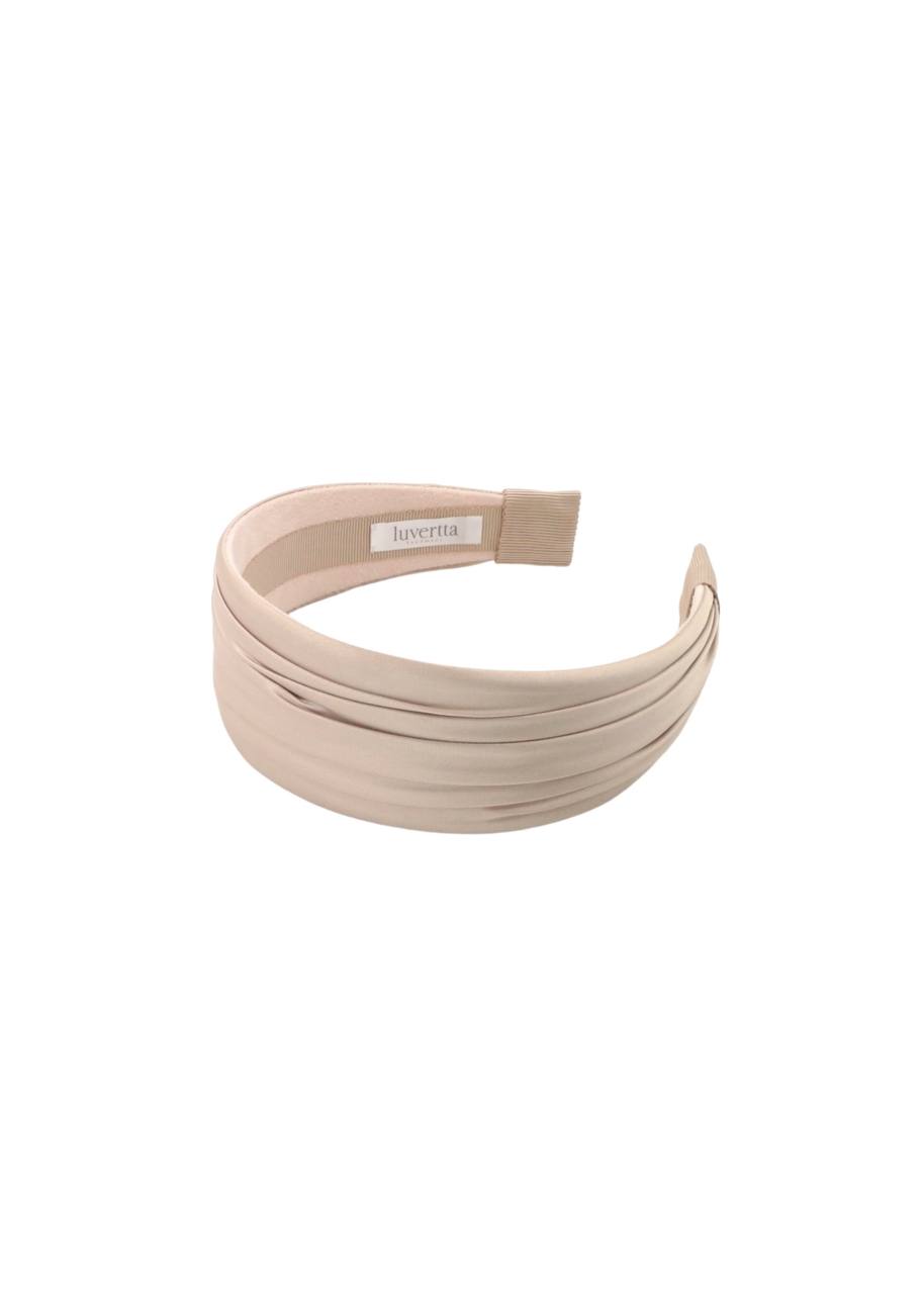 Grace Satin Haarreif in Beige