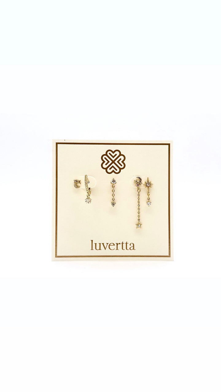14 Karat vergoldetes Ohrring-Set