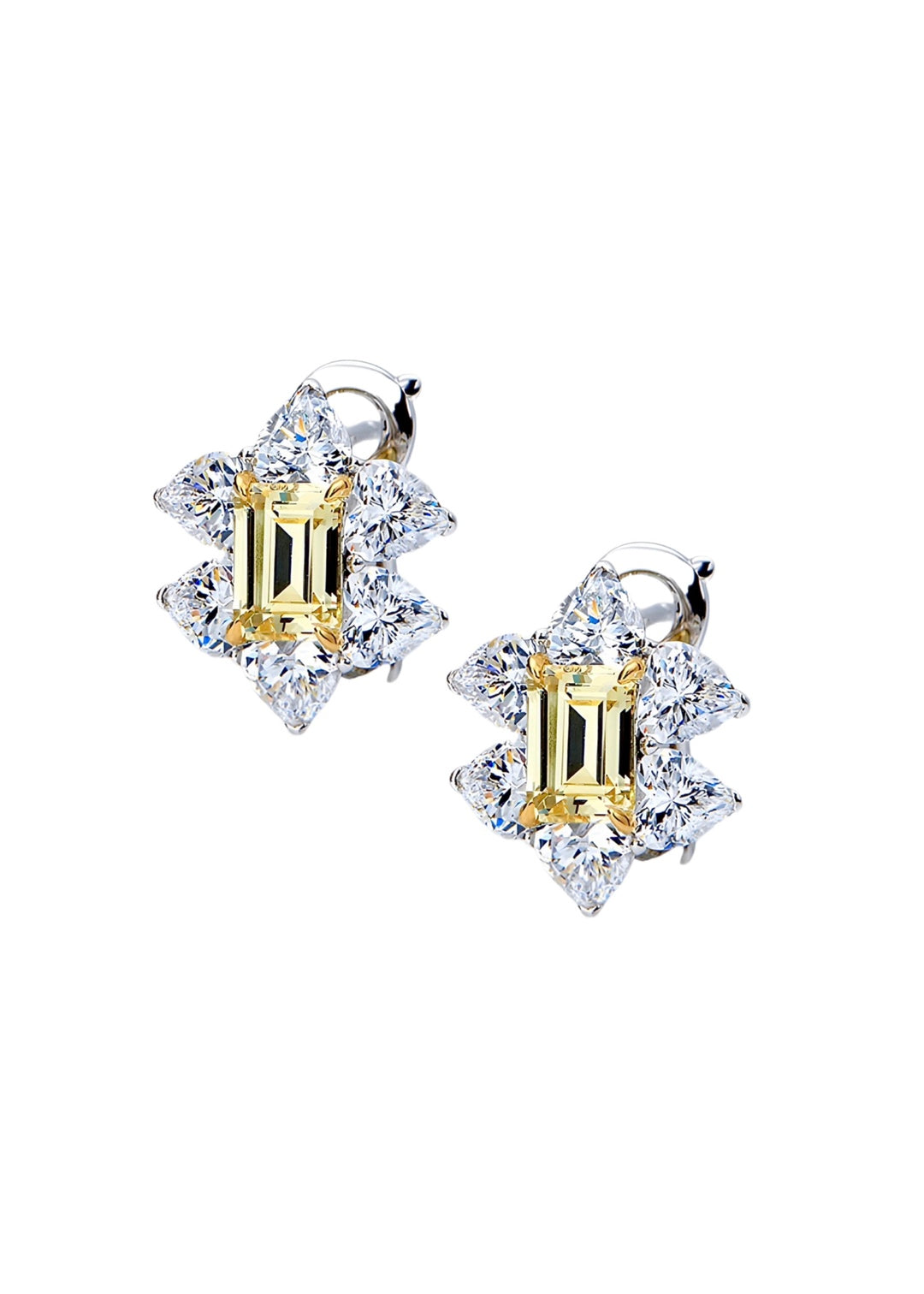 Sabrina yellow stud earrings, hand-finished and hypoallergenic, Luvertta