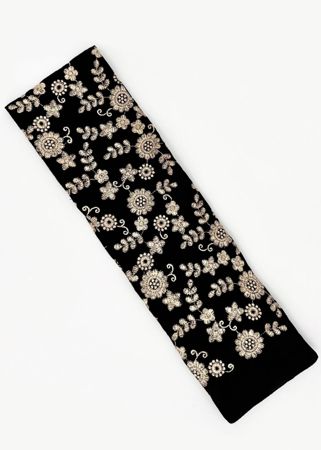 Green embroidered velvet turban head wrap, Luvertta