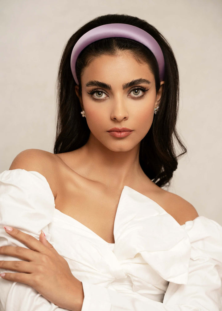 Penelope padded satin headband, all-day comfort, Luvertta