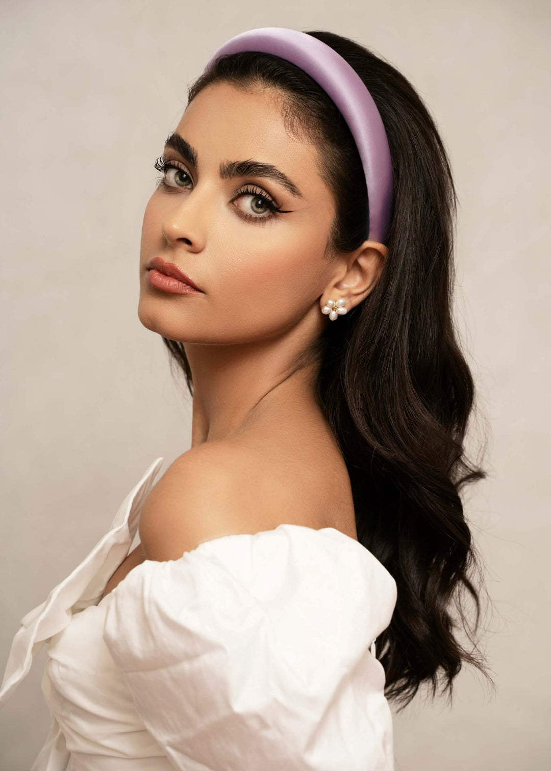 Penelope padded satin headband, all-day comfort, Luvertta