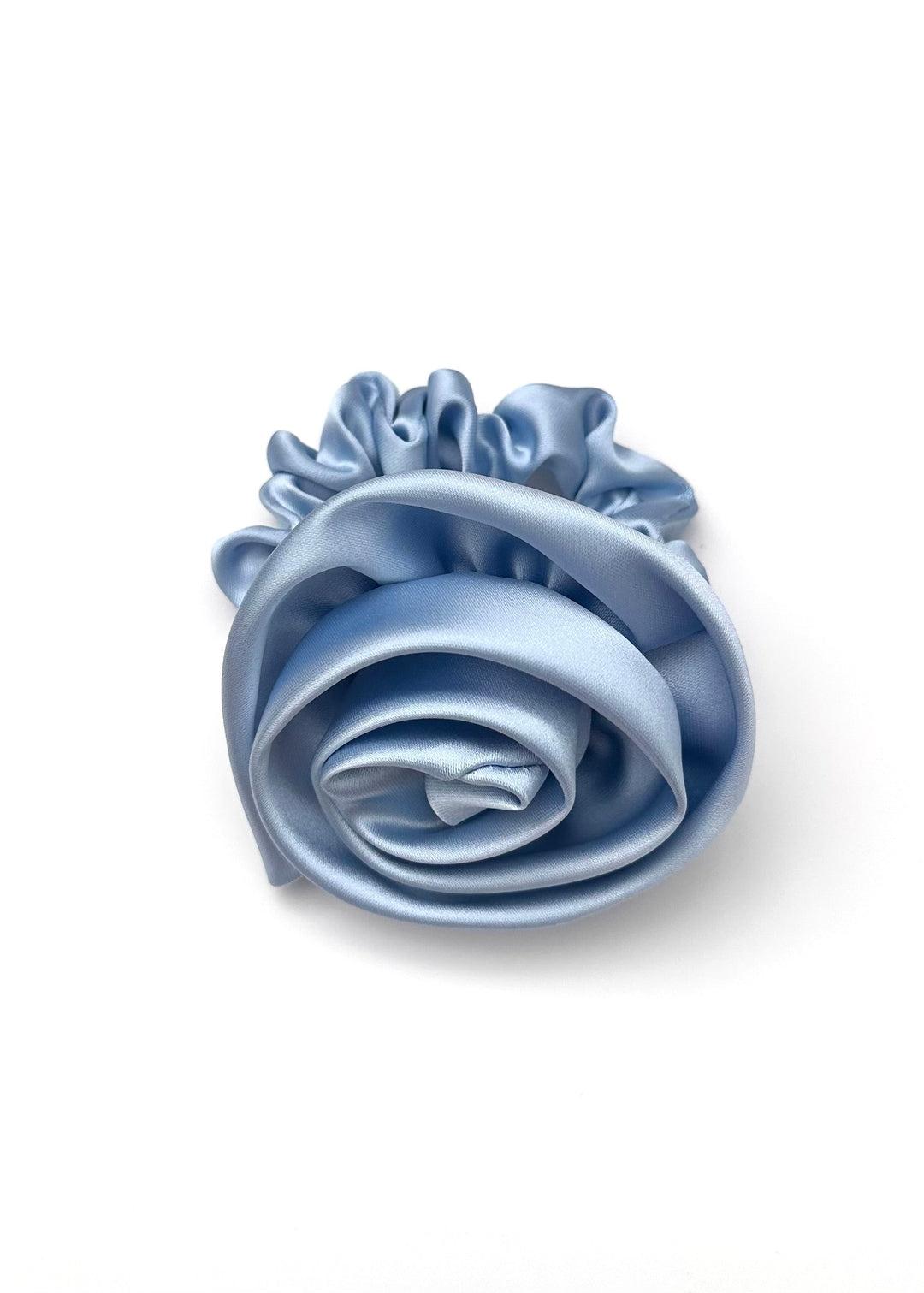 Beige rose-shaped satin scrunchie, Luvertta