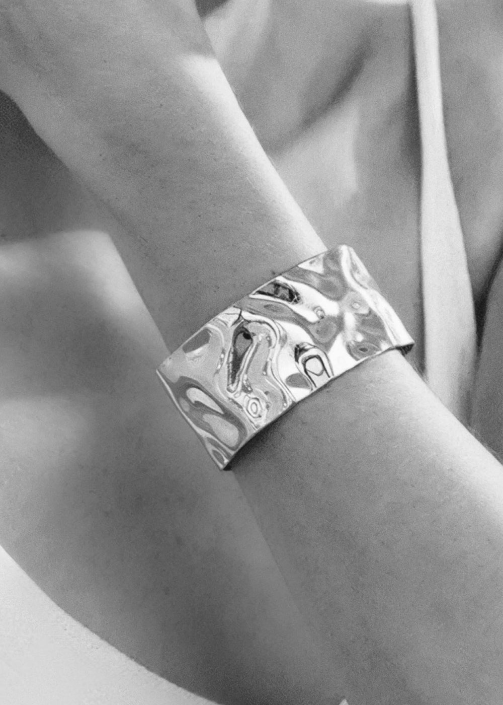 Gold hammered cuff bracelet, handmade, Luvertta
