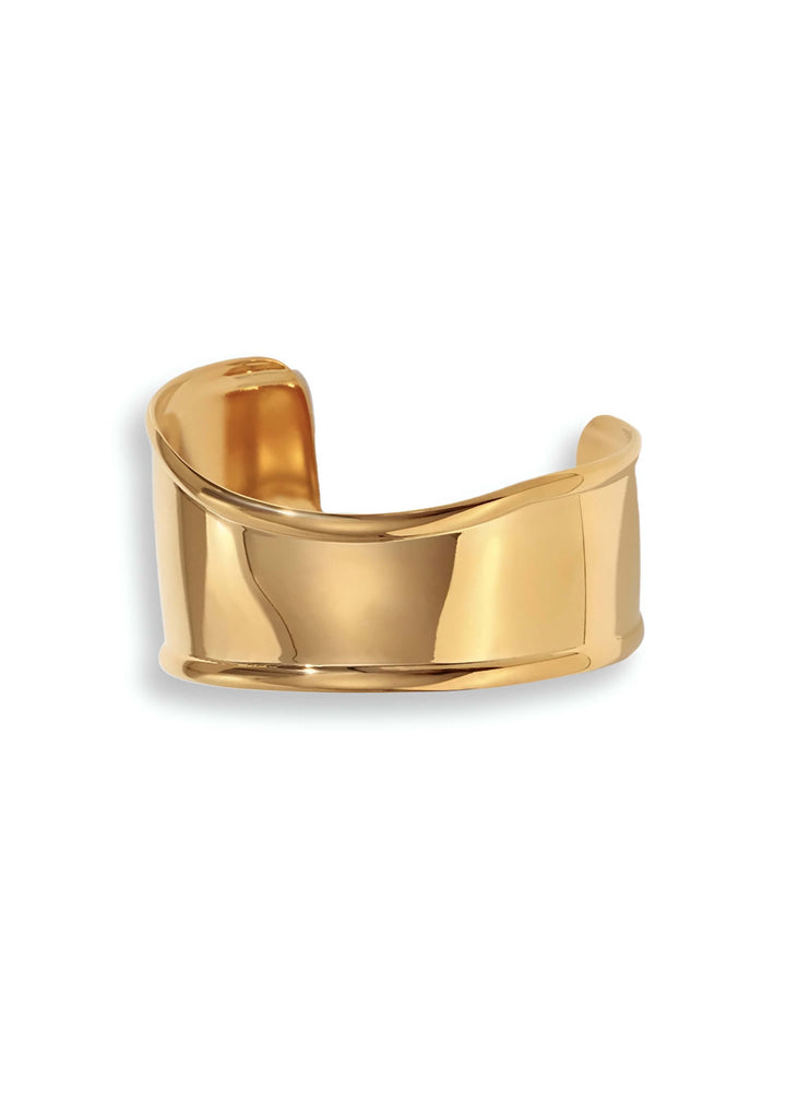 Gold irregular-shaped cuff bracelet, handmade, Luvertta