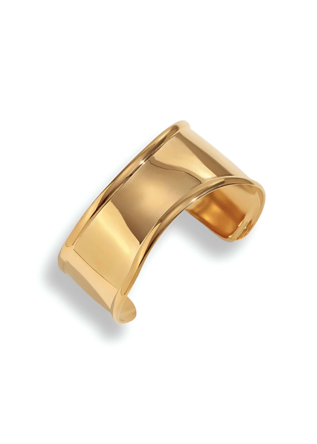 Gold irregular-shaped cuff bracelet, handmade, Luvertta