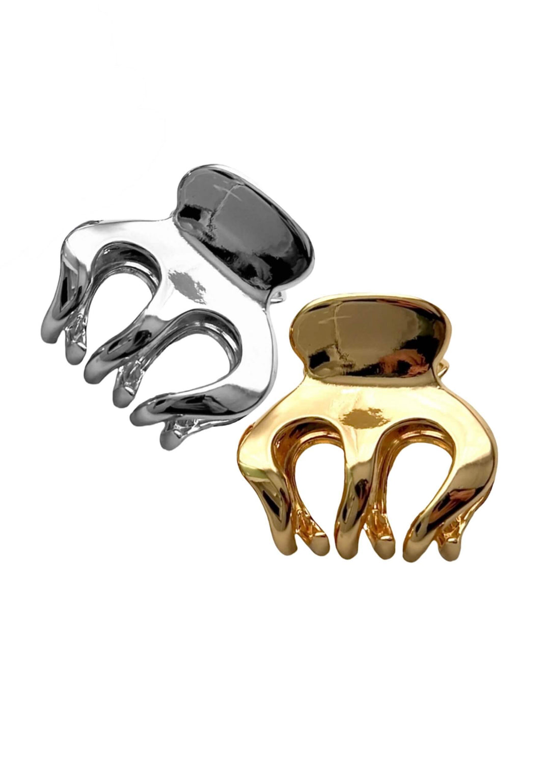 Classic hair claw in polished gold metal, Luvertta