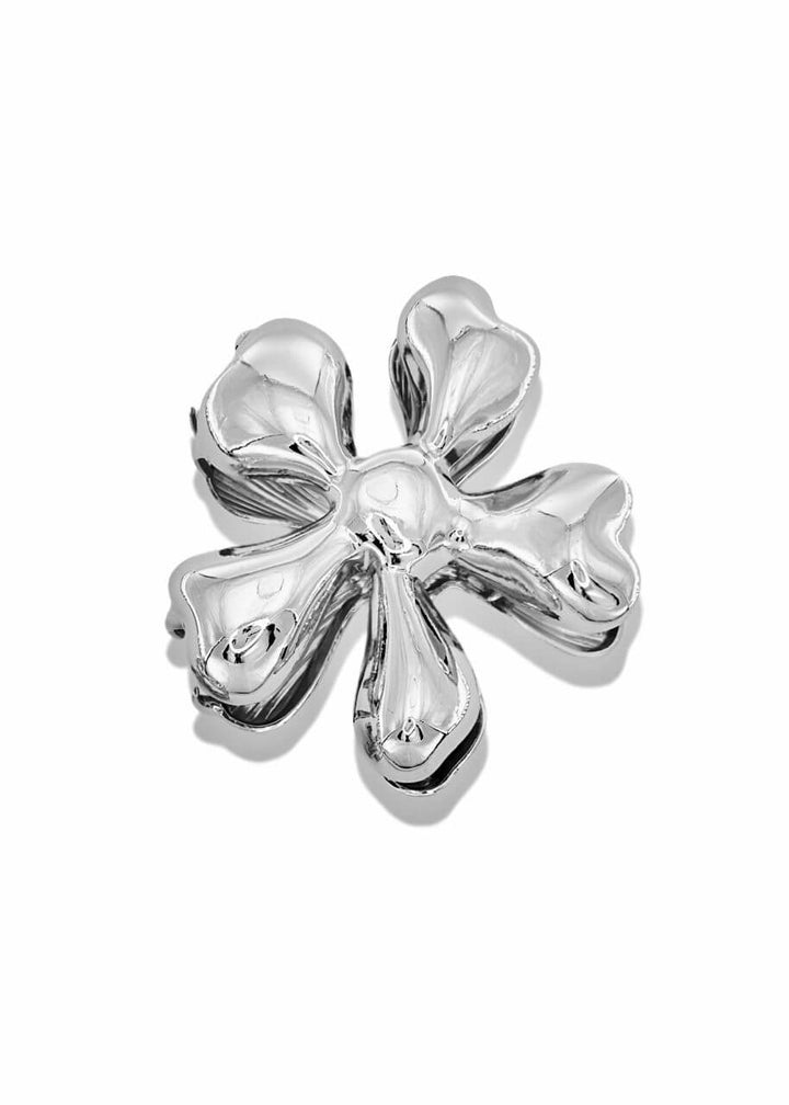Flower-shaped hair claw in polished gold metal, Luvertta