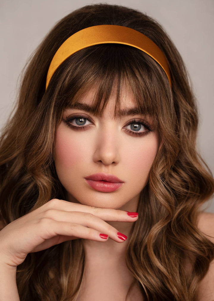 Emma slim satin headband, minimalist everyday style, Luvertta