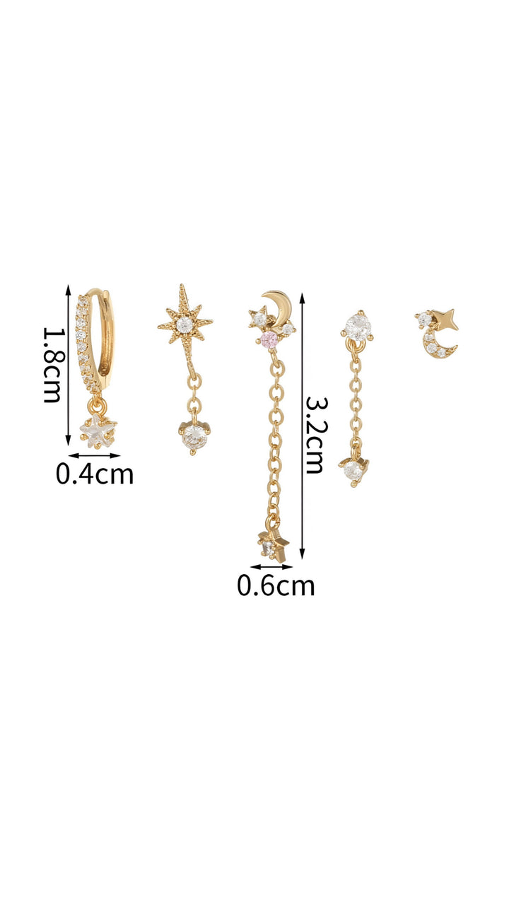 14 Karat vergoldetes Ohrring-Set