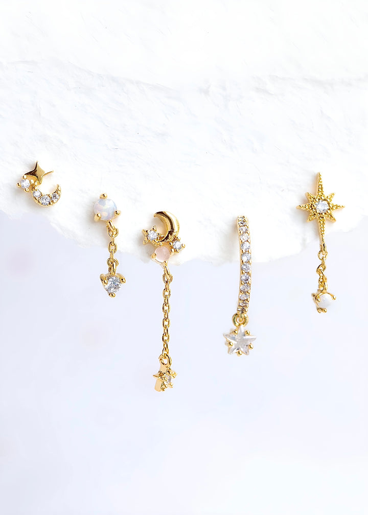 14 Karat vergoldetes Ohrring-Set