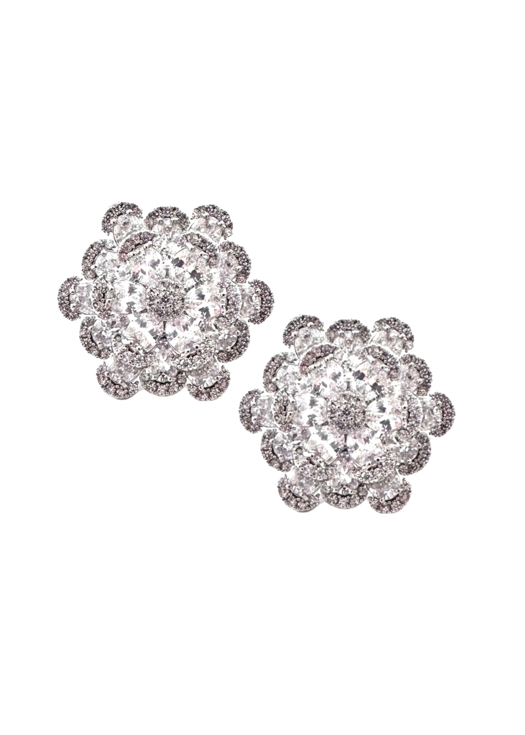 Camilla clear stud earrings, hand-finished and hypoallergenic, Luvertta