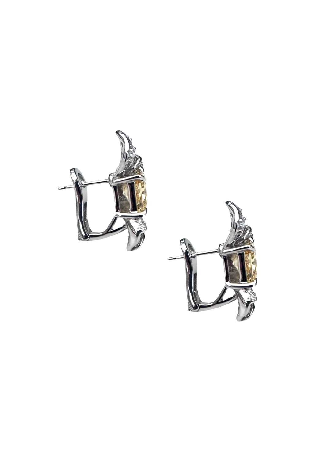 Azalea yellow stud earrings, hand-finished and hypoallergenic, Luvertta