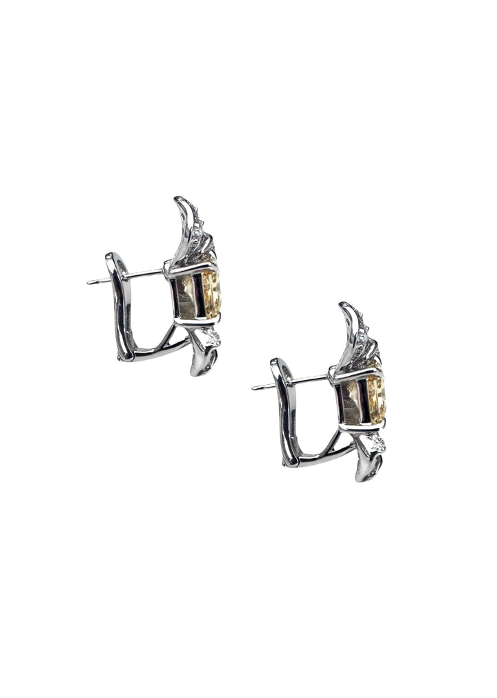 Azalea yellow stud earrings, hand-finished and hypoallergenic, Luvertta