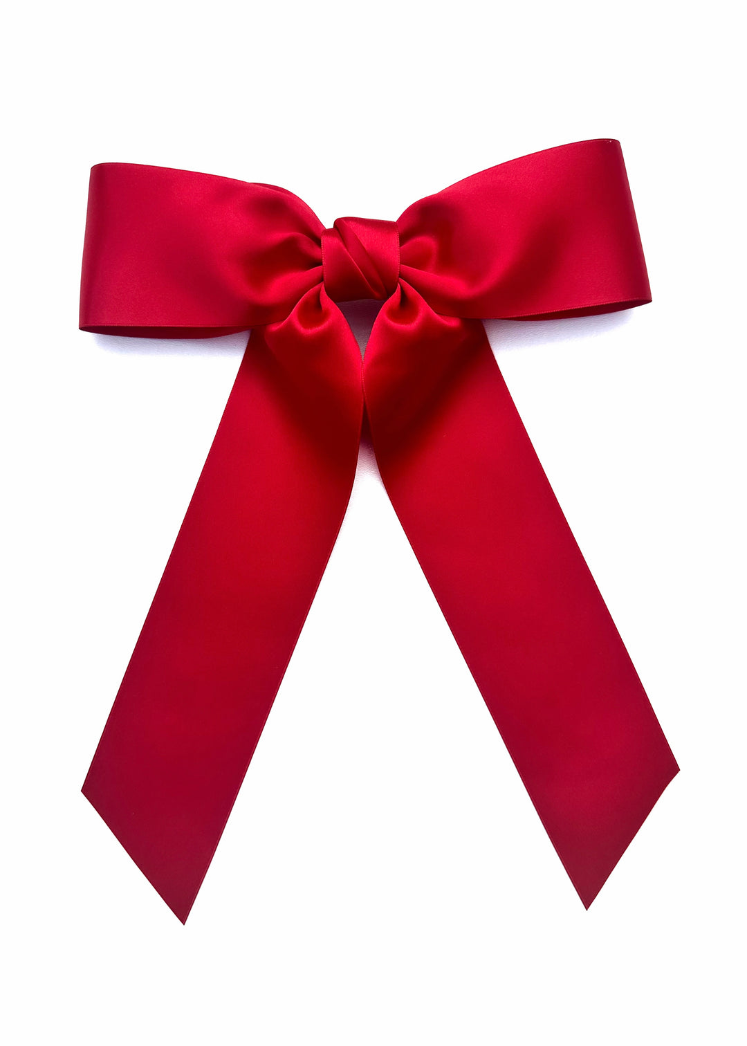 Charlotte hand-tied satin bow barrette in white, Luvertta