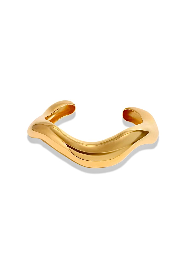 18K gold-plated bangle bracelet, hypoallergenic and waterproof, Luvertta