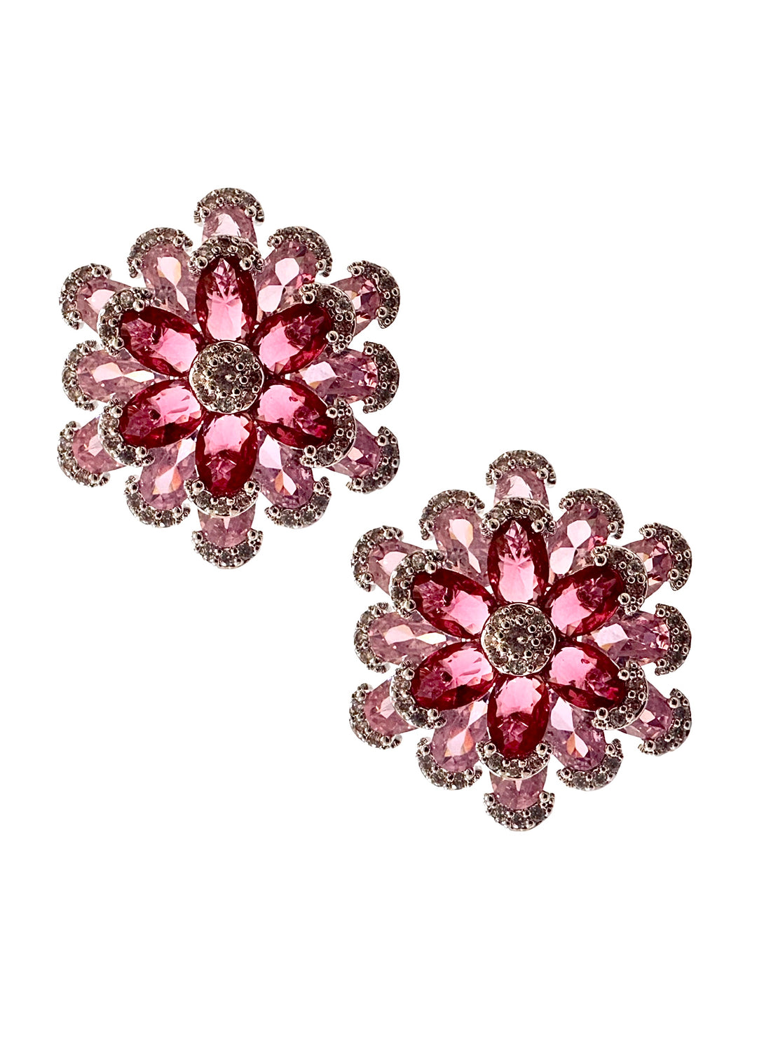 Camilla pink stud earrings, hand-finished and hypoallergenic, Luvertta