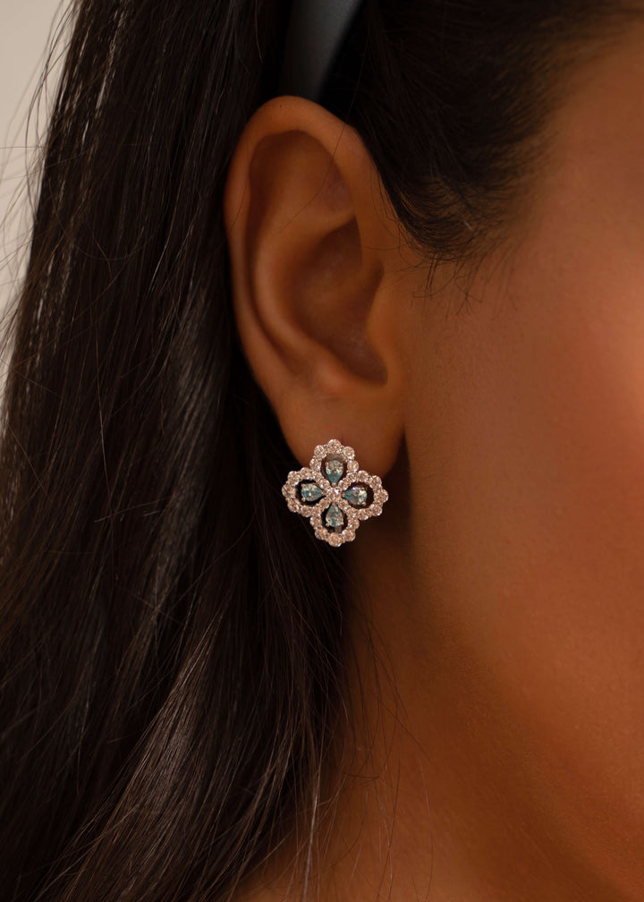 Dahlia floral earrings in yellow, hand-finished and hypoallergenic, Luvertta
