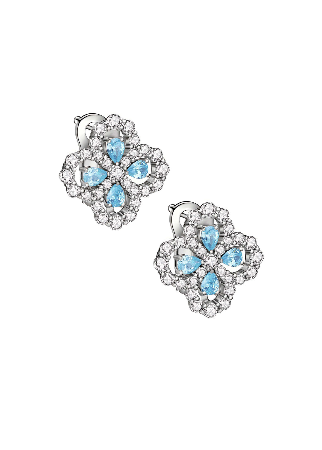 Dahlia floral earrings in yellow, hand-finished and hypoallergenic, Luvertta