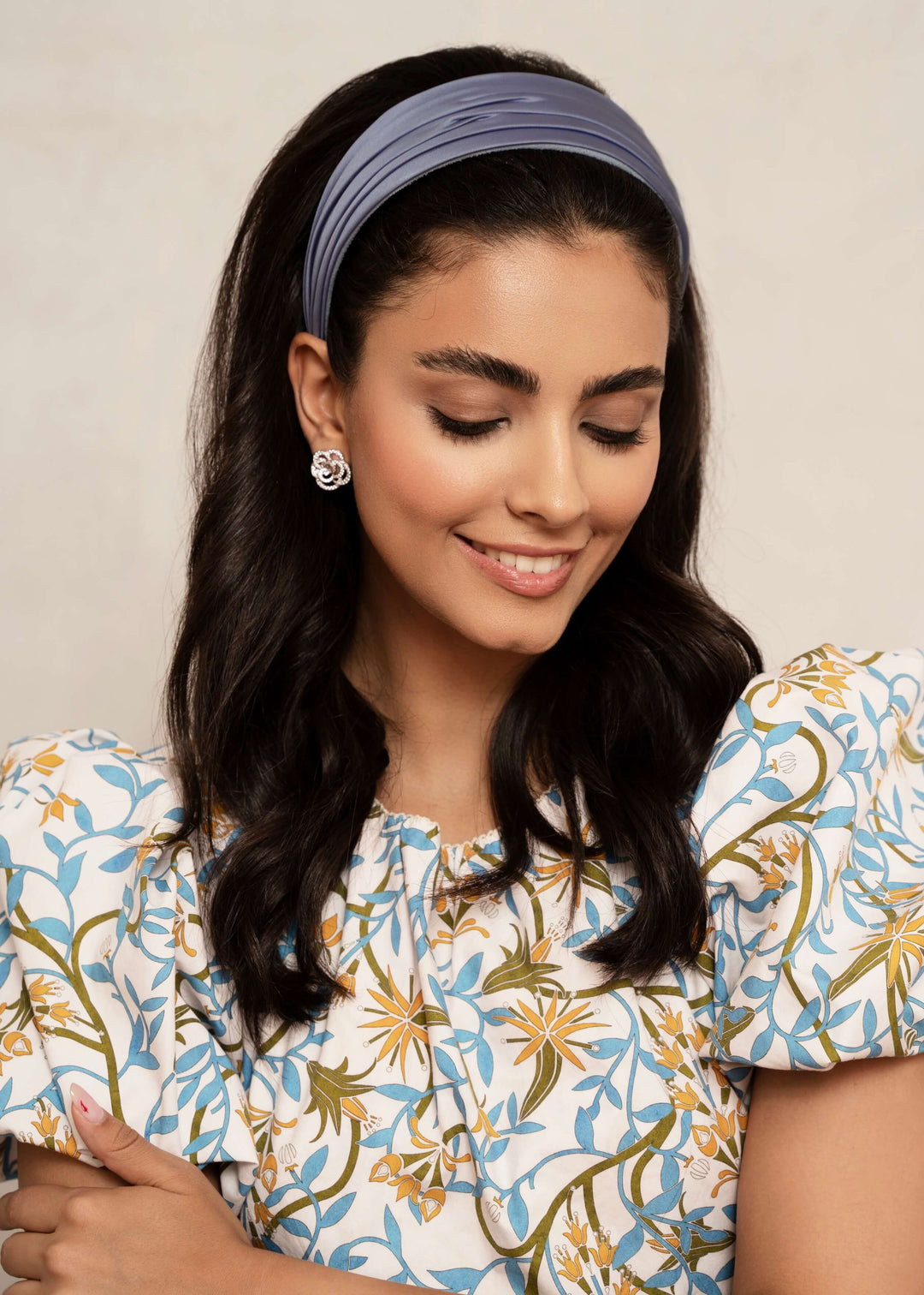 Grace hand-draped satin headband, wide and comfortable, Luvertta
