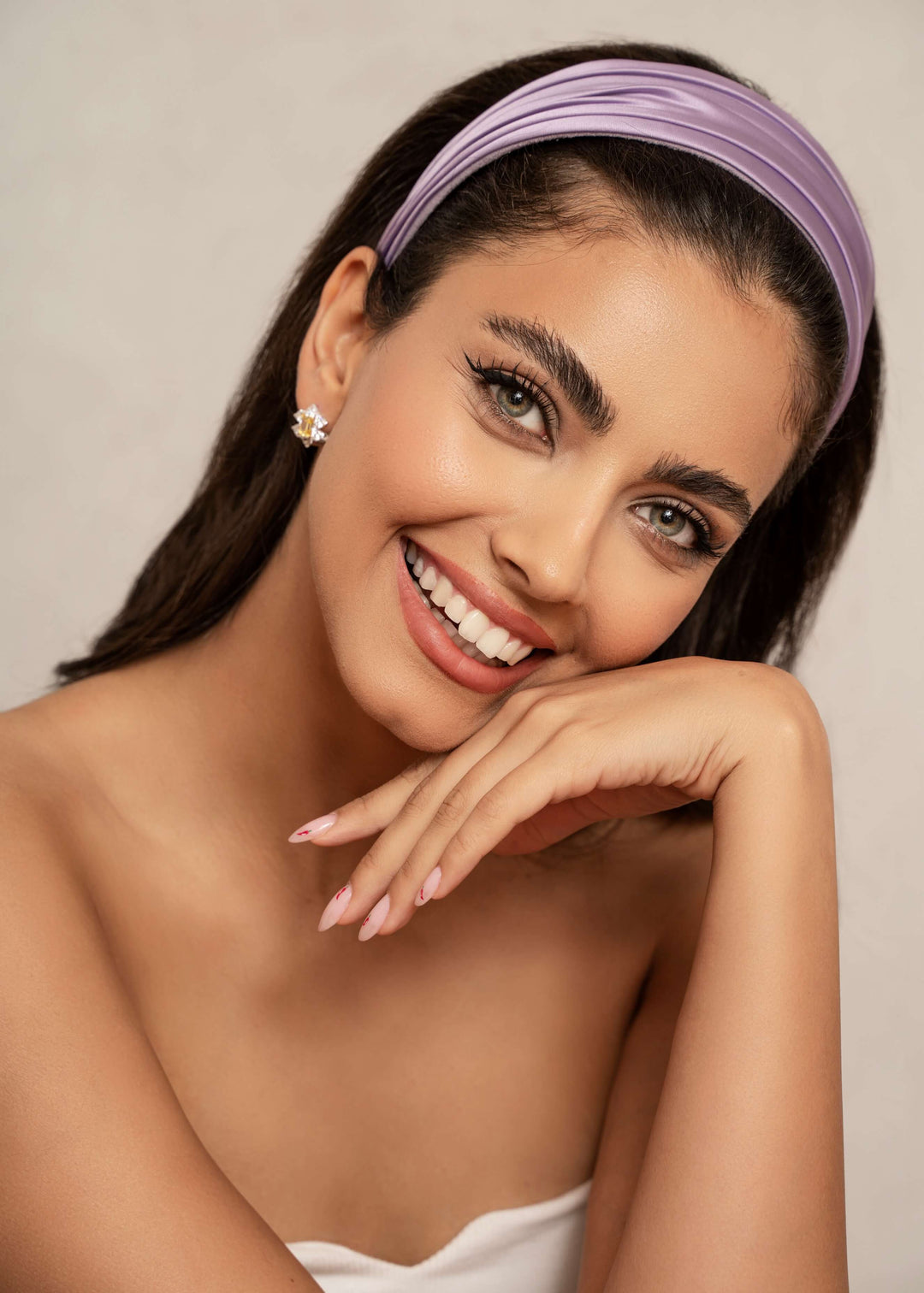Grace hand-draped satin headband, wide and comfortable, Luvertta