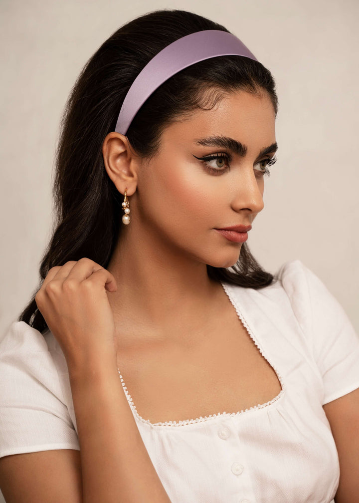 Emma slim satin headband, minimalist everyday style, Luvertta