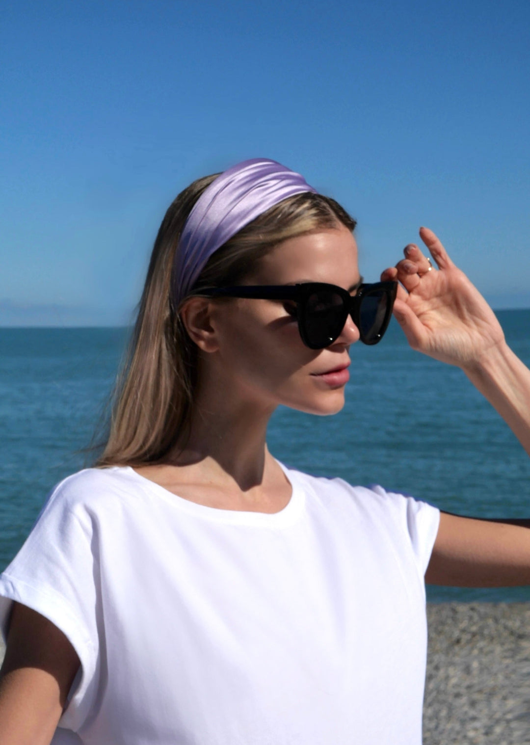 Grace hand-draped satin headband, wide and comfortable, Luvertta