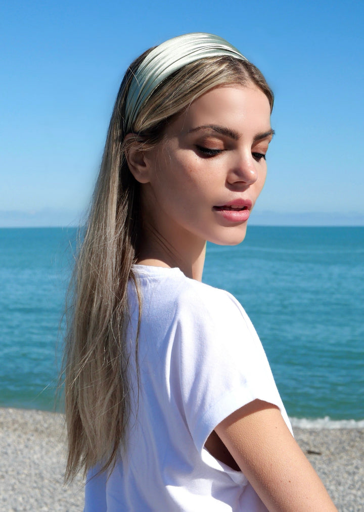 Grace hand-draped satin headband, wide and comfortable, Luvertta