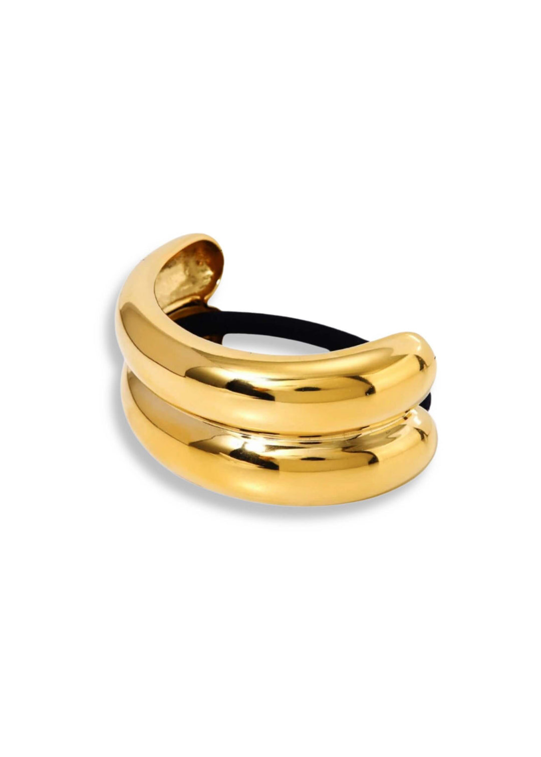 Large 18K gold-plated hair tie cuff, hypoallergenic and waterproof, Luvertta