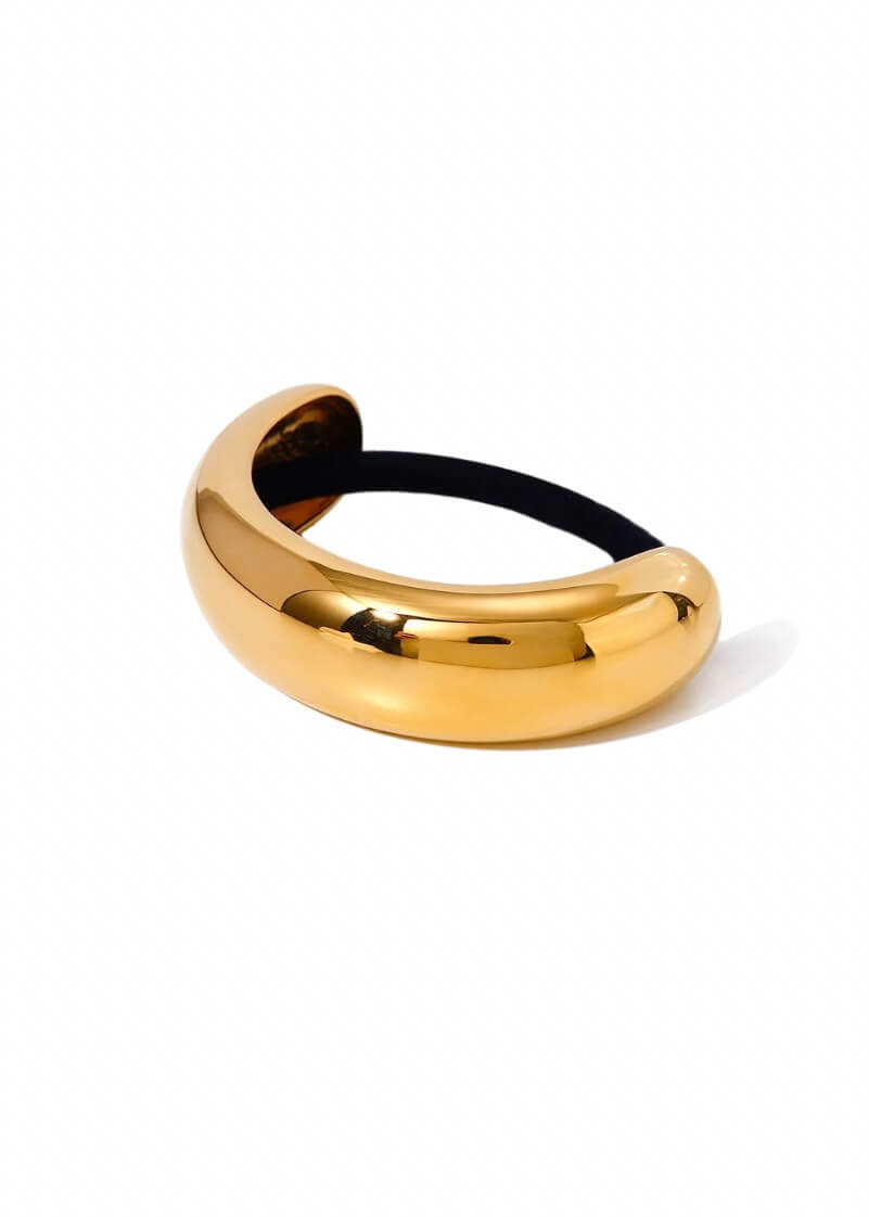 Medium 18K gold-plated hair tie cuff, hypoallergenic and waterproof, Luvertta