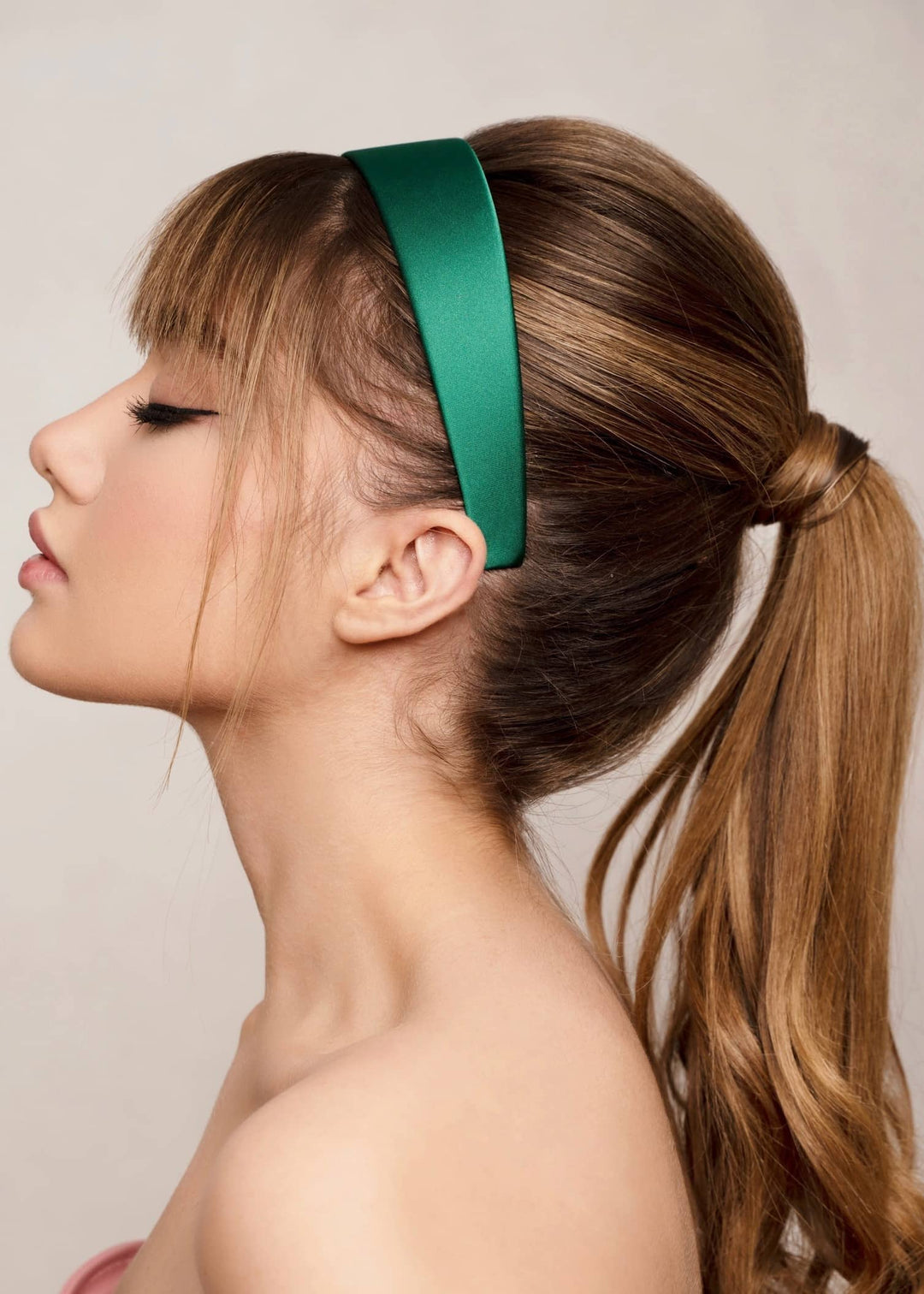 Emma slim satin headband, minimalist everyday style, Luvertta