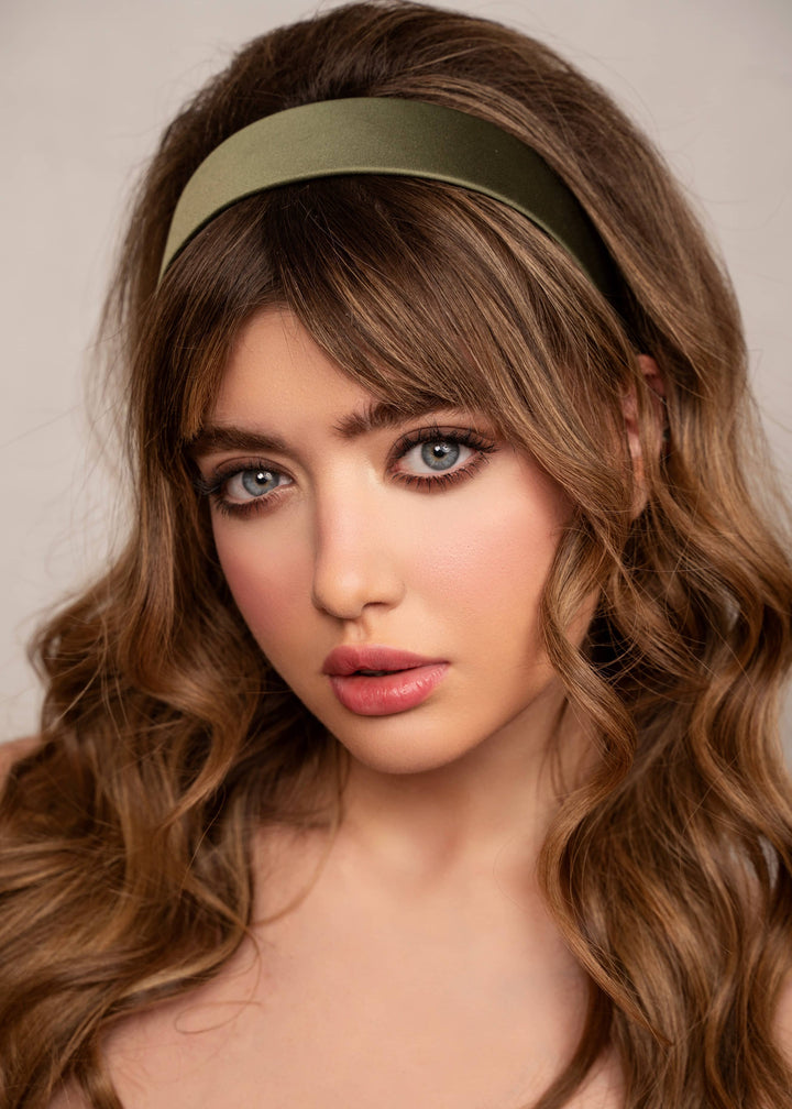 Emma slim satin headband, minimalist everyday style, Luvertta
