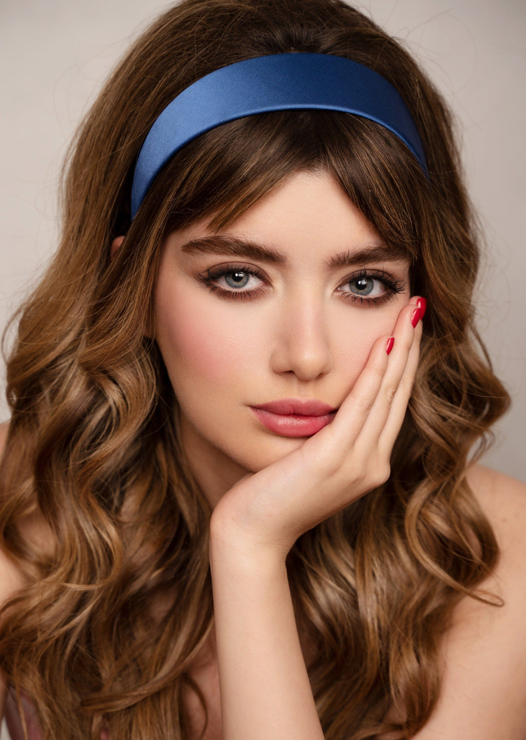 Emma slim satin headband, minimalist everyday style, Luvertta