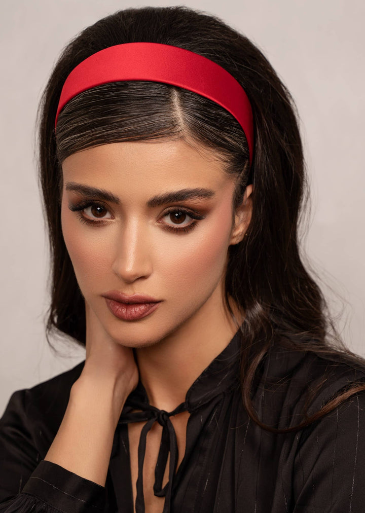 Emma slim satin headband, minimalist everyday style, Luvertta