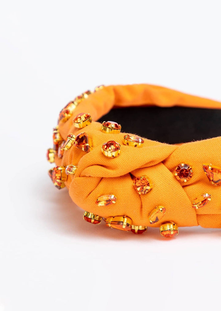 Estella embellished crystal headband, handmade with gold-plated settings, Luvertta