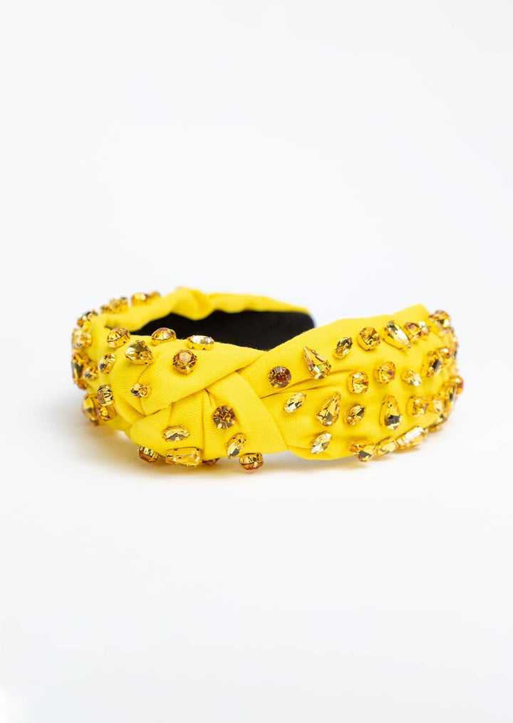 Estella embellished crystal headband, handmade with gold-plated settings, Luvertta