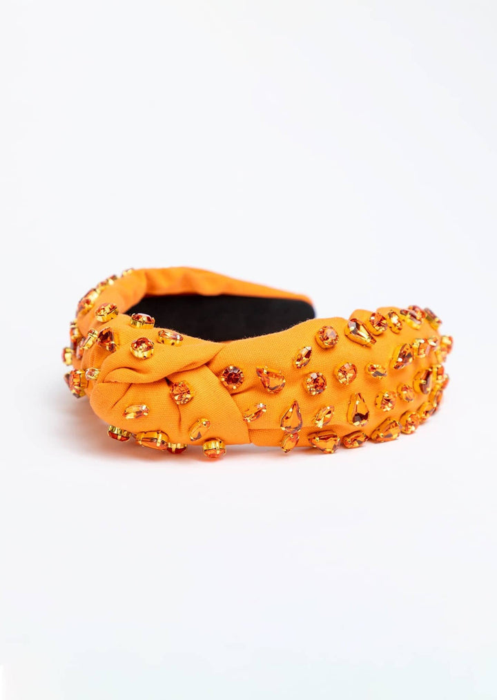 Estella embellished crystal headband, handmade with gold-plated settings, Luvertta