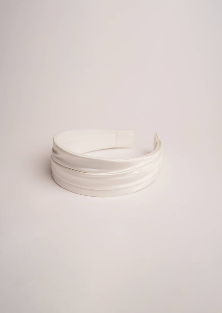 Grace hand-draped satin headband, wide and comfortable, Luvertta