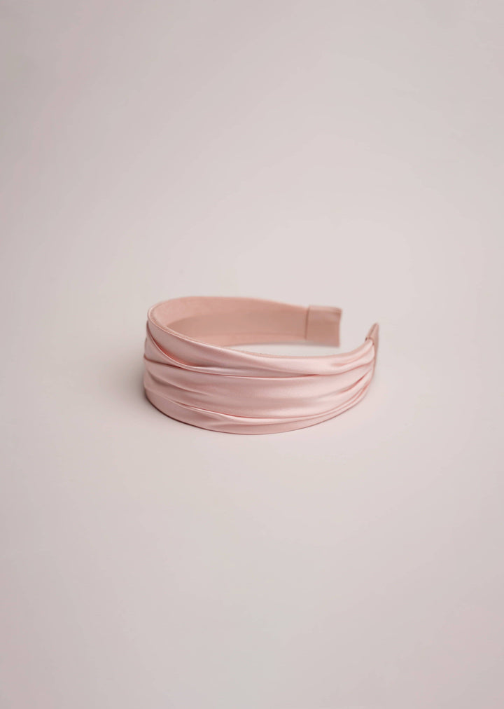 Grace hand-draped satin headband, wide and comfortable, Luvertta