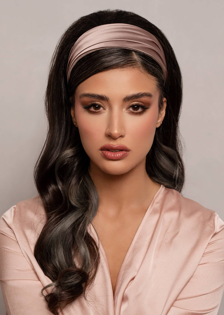 Grace hand-draped satin headband, wide and comfortable, Luvertta