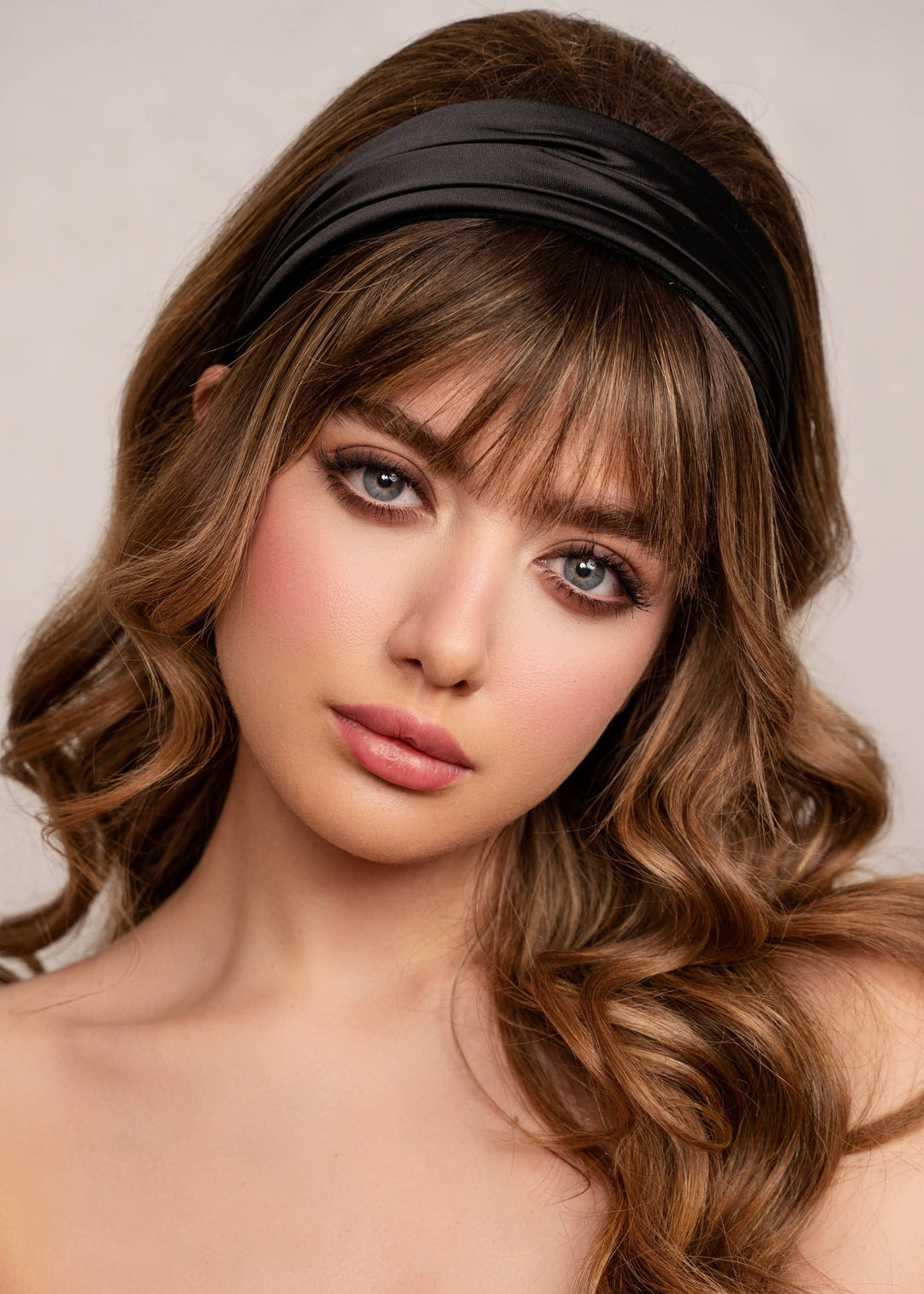 Grace hand-draped satin headband, wide and comfortable, Luvertta