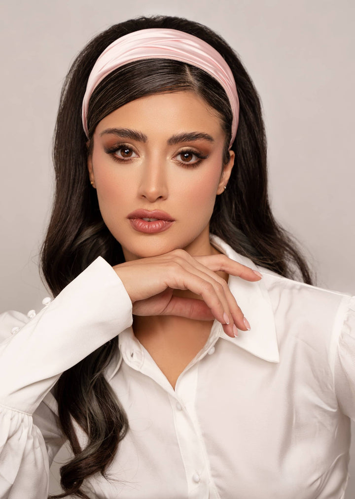 Grace hand-draped satin headband, wide and comfortable, Luvertta