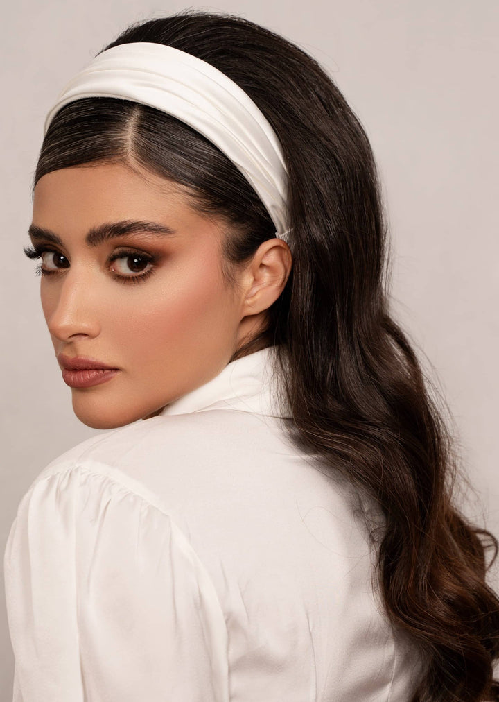 Grace hand-draped satin headband, wide and comfortable, Luvertta