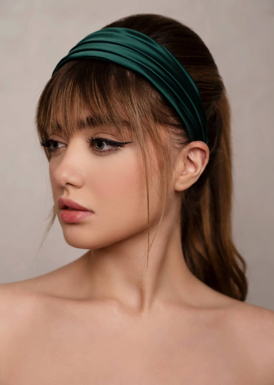 Grace hand-draped satin headband, wide and comfortable, Luvertta