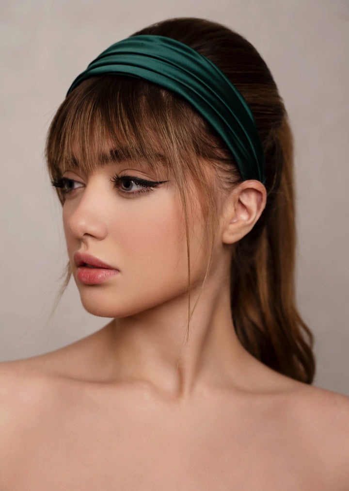 Grace hand-draped satin headband, wide and comfortable, Luvertta