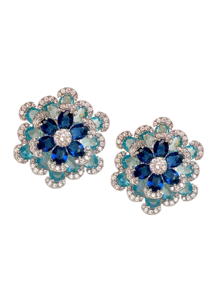 Camilla green stud earrings, hand-finished and hypoallergenic, Luvertta