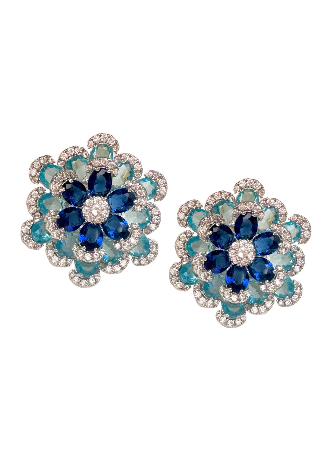 Camilla clear stud earrings, hand-finished and hypoallergenic, Luvertta
