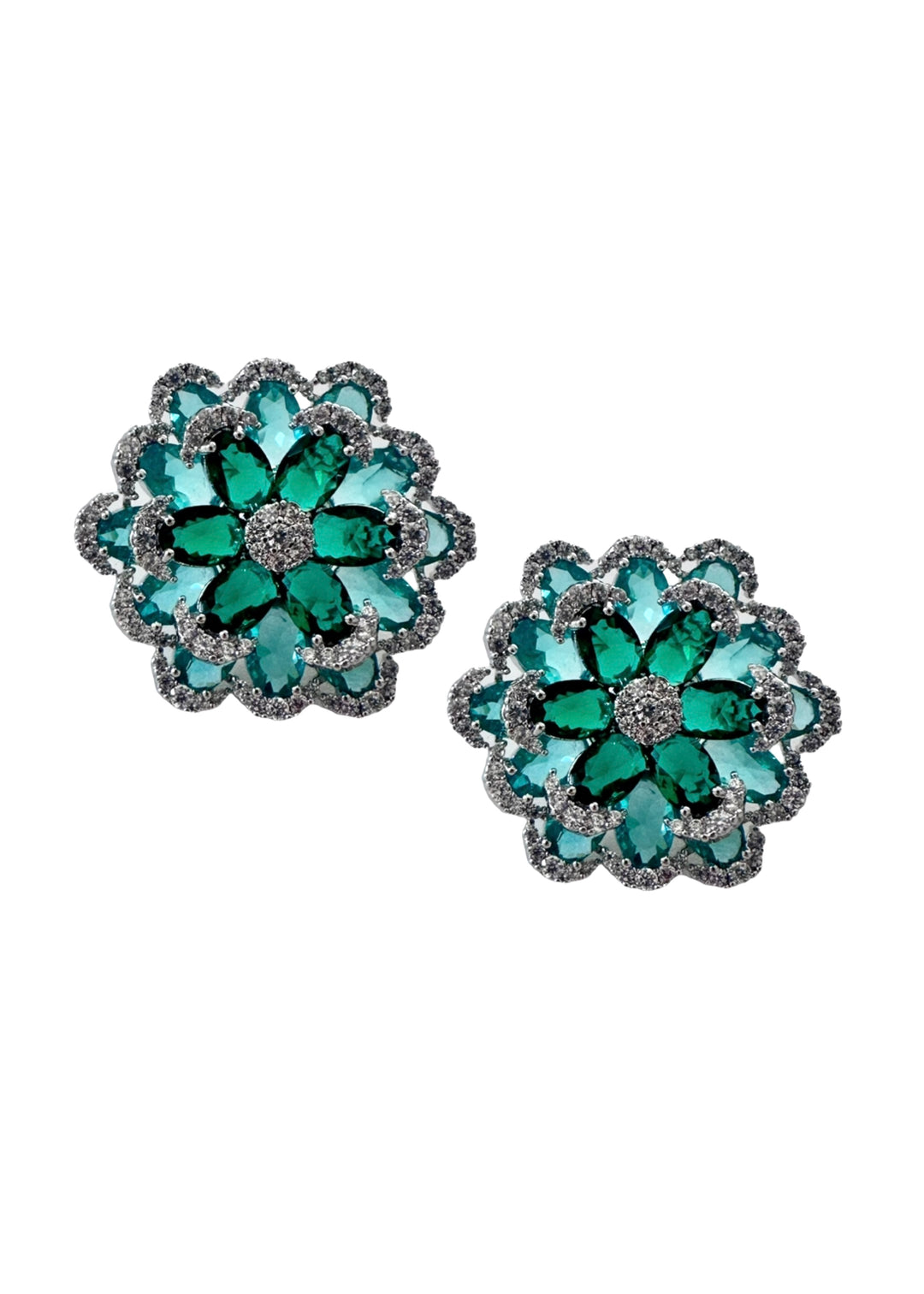 Camilla blue stud earrings, hand-finished and hypoallergenic, Luvertta