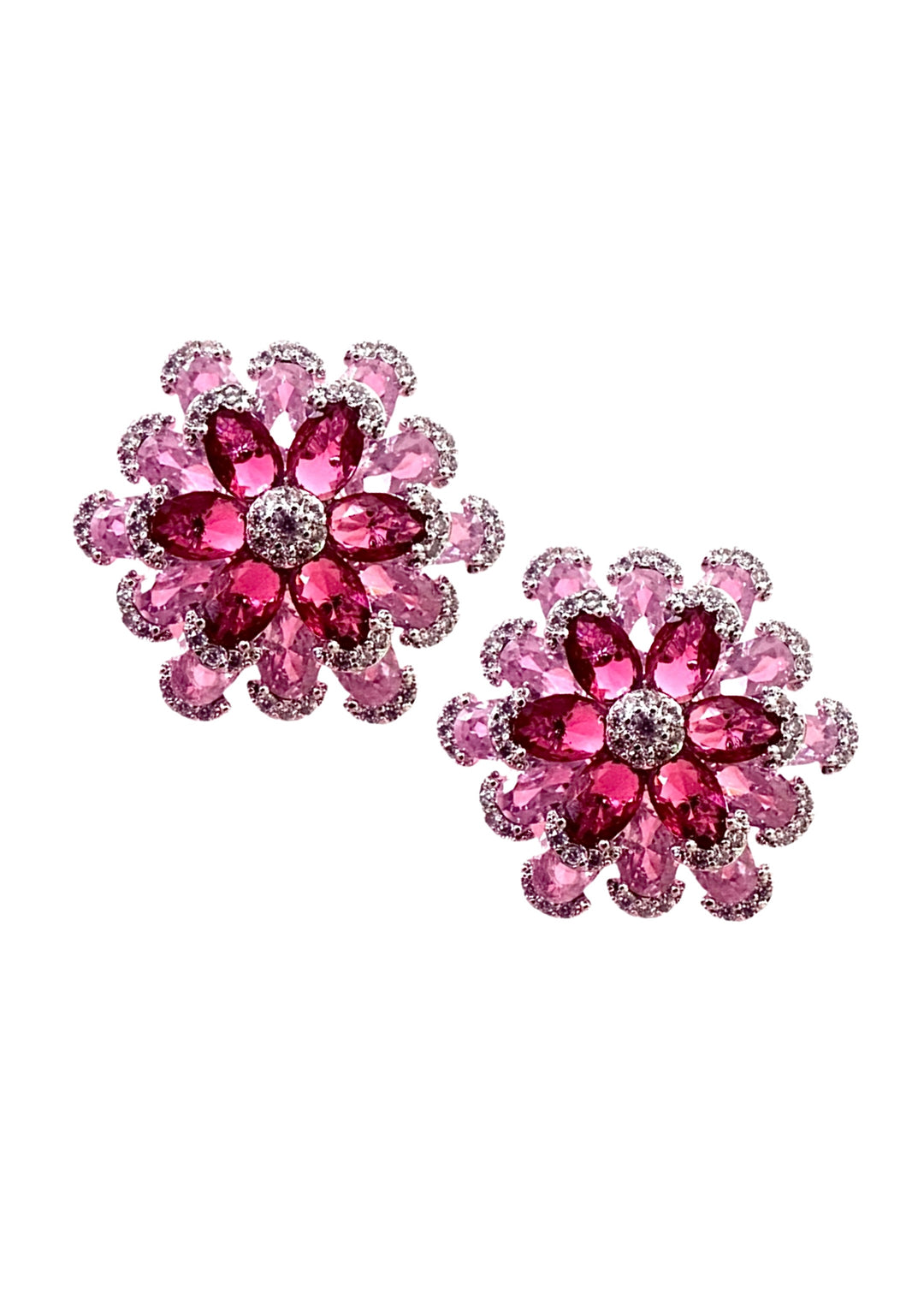 Camilla clear stud earrings, hand-finished and hypoallergenic, Luvertta